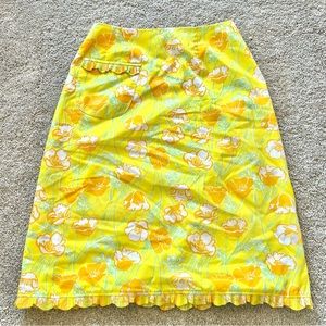 Lilly Pulitzer - Women’s (M) Yellow & Orange Vintage 60s/70s Long Skirt